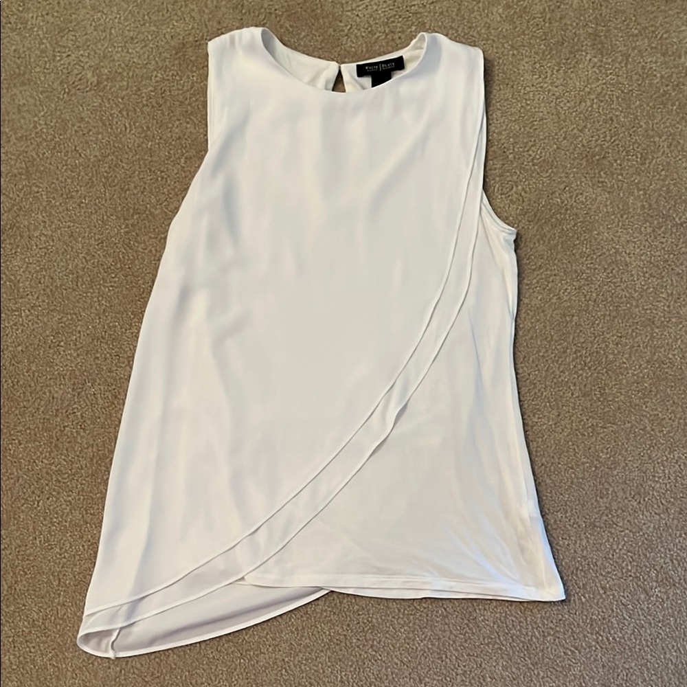 Ivory White House Black Market Sleeveless Blouse Size Extra Small XS